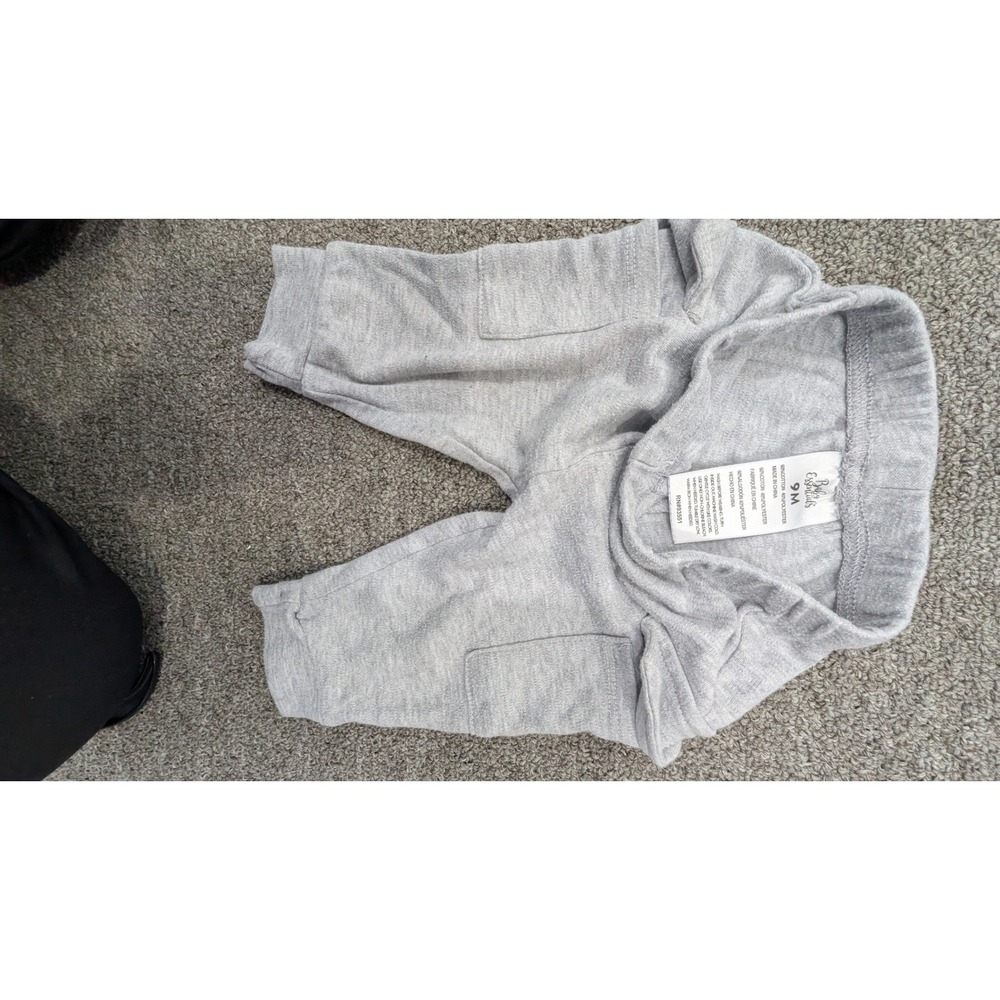 Baby Essentials & Simple Joys by Carters Gray Jogger Pants Lot‎ 3-6M 9M 2 Pack